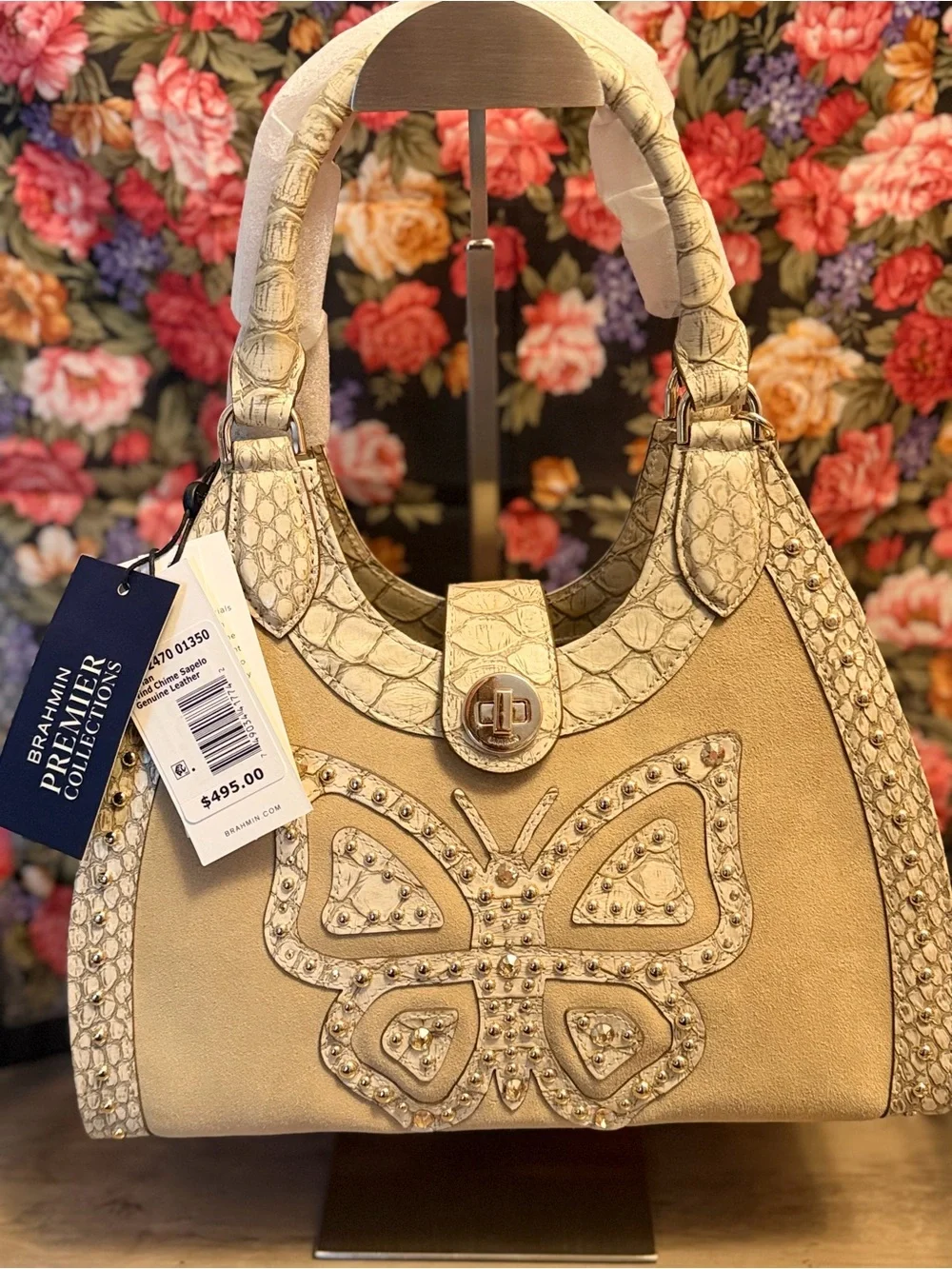 Brahmin Adrian Wind Chime Sapelo Leather Sachel